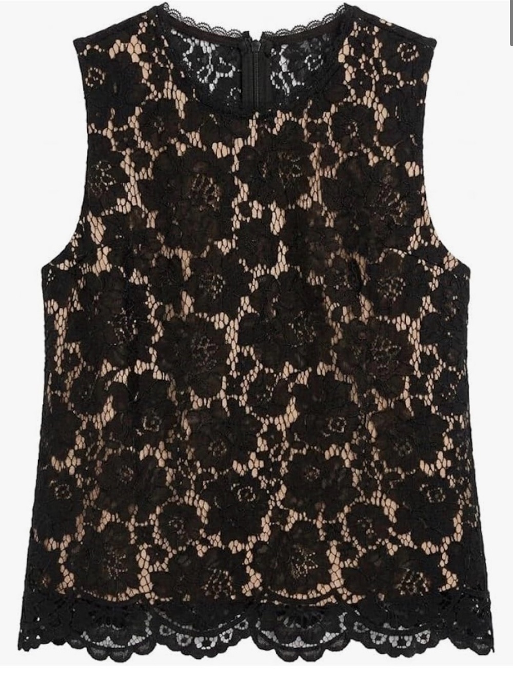 Sleeveless Black Floral Lace Top